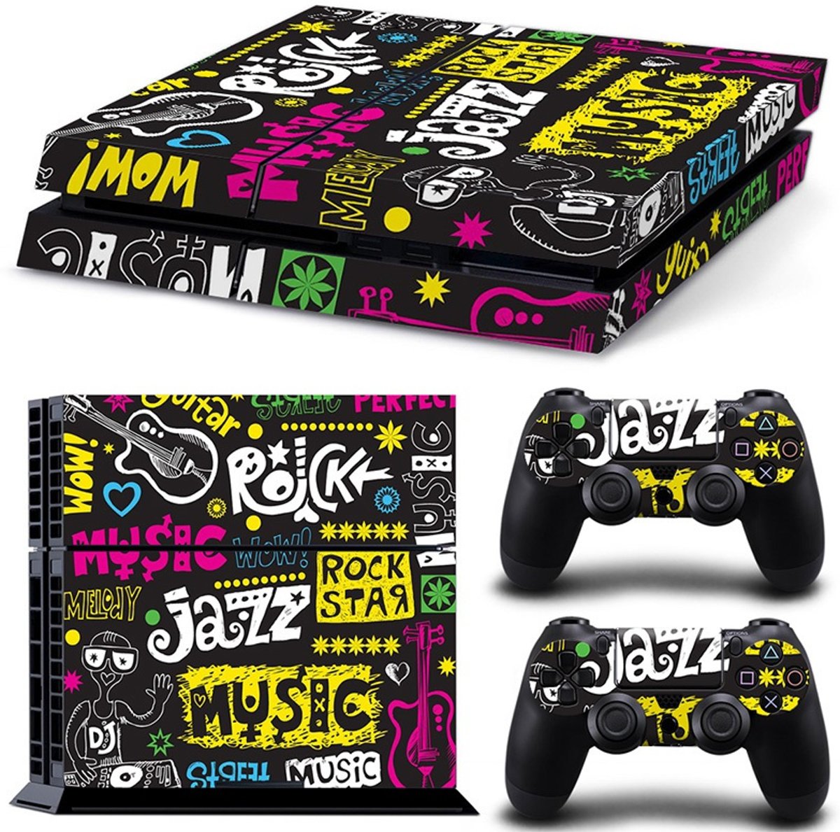 Playstation 4 Sticker | Playstation 4 Console Skin | Chalkboard | Playstation 4 Chalkboard Skin Sticker | Console Skin + 2 Controller Skins